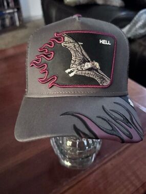 Goorin Bros. “HELL FLAMES” HELL. Trucker Hat. Mesh SnapBack. NWT.